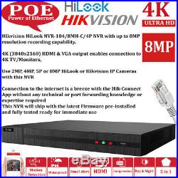 HIKVISION 8MP CCTV SYSTEM IP POE UHD NVR FULL 4K 5MP  NIGHT VISION CAMERA KIT