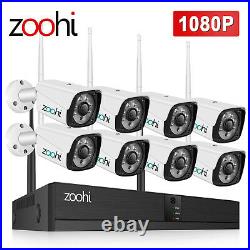 1080P 4/8CH HD WiFi Security Camera System Wireless Outdoor IP CCTV NVR Kit APP