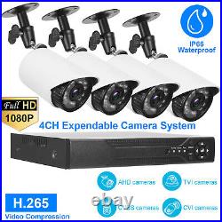 1080P HD CCTV Camera Security System Kit 4CH DVR Home IR Night Vision Waterproof