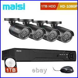 1080P HD CCTV Camera Security System Kit 4CH DVR Home Outdoor IR with Hard Drive