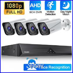 1080P Outdoor Home Security Camera System Night vision Cctv Wired 8Ch Dvr Kit