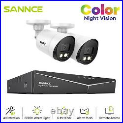 1080P SANNCE Full Color Night Vision CCTV System 4CH H. 264+ DVR Security Camera