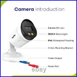 1080P SANNCE Full Color Night Vision CCTV System 4CH H. 264+ DVR Security Camera
