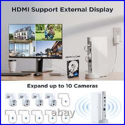 10CH 4MP Solar CCTV Security Camera System Home Wireless Wifi CCTV Kit 500GB HDD