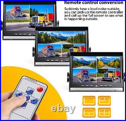 10.1 Quad Split IPS DVR Monitor 4 AHD Backup Reverse Camera Kit For Truck Van