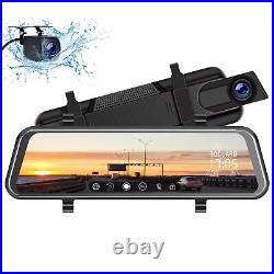 10 2.5K Car Video Camera Rear View Mirror Dash Cam Night Vision Touch Screen