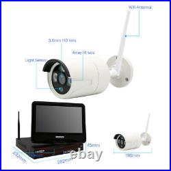 10 Wireless Monitor 4/8CH CCTV DVR Kit WIFI iP Camera NVR Security System Lot