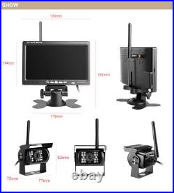 12V-24V Wireless 7 Monitor Rear View CCD Backup Camera Kit for RVs Bus Truck