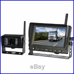 12V-24V Wireless Car Reversing Camera Truck Motorhome Rear View Kit 7 Monitor
