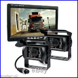 12-24V 2x CCD Reversing Camera Kit For Lorry Horsebox + 7 TFT LCD Monitor 66Ft