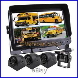 12-24V 7 Quad Monitor Car Rear View Kit for Truck Car + 4 IR Reversing Camera