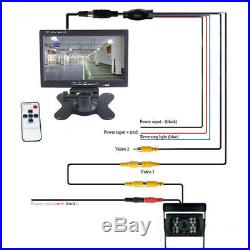 12-24V RV Truck Trailer IR Reversing Reverse Rear View CCD Camera 7 Monitor Kit