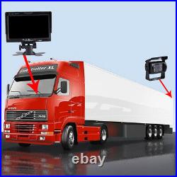 12-24V Truck Trailer IR Waterproof Dual Reversing Rearview Camera Kit 7 Monitor