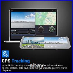 12'' Dash Cam GPS WIFI Night Vision Car Recorder Reversing Camera Front And Rear