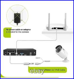1TB SANNCE 3MP CCTV System Audio In Security PoE IP Camera 8CH 8MP 4K Video NVR