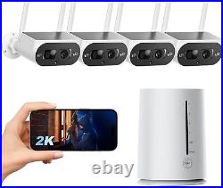 2K 4MP Solar Wireless Security Battery Camera WIFI Outdoor Night Vision PIR UK