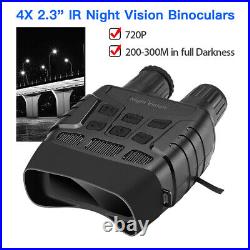 2.3 Screen 4X Zoom IR Night Vision Binoculars FOV 10° Photos Videos Camera Kit