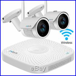 2 Wifi HD Outdoor Cameras 4Ch Audio CCTV System 1TB Complete Kit Plug Play P2P