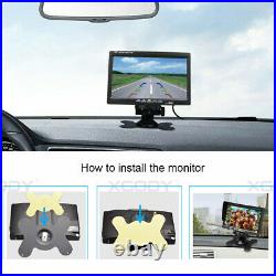 2 x Reversing Camera + 7 LCD Monitor Car Rear View Kit For Bus Truck 4Pin 10M