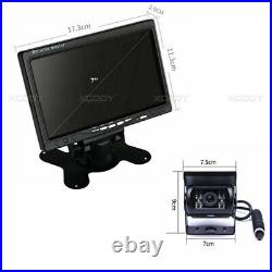 2 x Reversing Camera + 7 LCD Monitor Car Rear View Kit For Bus Truck 4Pin 10M