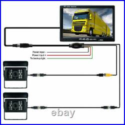 2x IR Night Vision HD Backup Camera 4 Pin 7 Rear View Monitor Kit Truck Bus RV