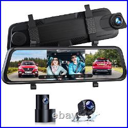 3CH Lens 10 1080P Car Mirror Front Rear Inside DVR Camera Dash Cam Night Vision