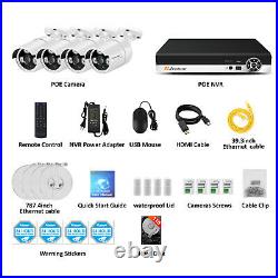3MP Audio POE Security IP Camera System Kit 4CH 1080P 5MP NVR HD Home CCTV 1TB