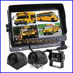 3 x Reversing Camera + 9 LCD Monitor Car Rear View Kit For Bus Truck 12V/24V