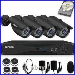 4CH 1080P DVR+4x2MP HD Home Outdoor Security CCTV Camera System with Hard Drive