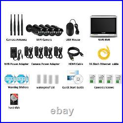 4CH 1080P HD Wireless Security System IP Camera Home CCTV Outdoor WiFi 1TB Kit