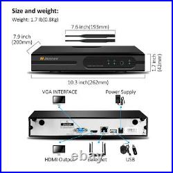 4CH 1080P Wireless Security IP Camera System Kit CCTV NVR 1TB WiFi Audio Outdoor