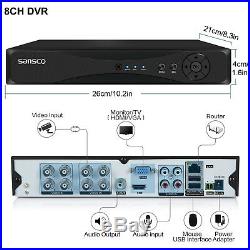 4CH/8CH DVR HD Full 1080P Home Security CCTV System Dome Night Vision Camera Kit