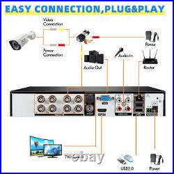 4CH FULL HD 1080P CCTV Camera Home Security System Kit Outdoor H. 265+ DVR 5.0MP