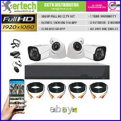 4CH HD DVR Home CCTV Kit 4 Camera Security System APP IR Outdoor Night Vision