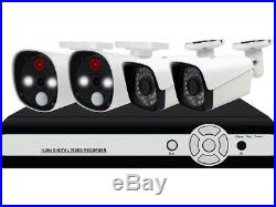 4CH Smart PIR Alarm Night Vision CCTV KIT with1TB Hard Drive, facial recognition