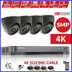 4DVR Hikvision 4K 1080P HD 5MP NightVision Outdoor Home Security CCTV System Kit