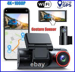 4K Dual Dash Cam Front and Rear 3.16 IPS Touchscreen Car DVR Camera WithWiFi GPS