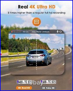 4K Sony Dual Dash Cam 3.16Touch Screen WiFi GPS 2K Car Camera Night Vision 64GB