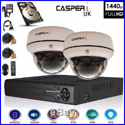 4MP Camera Night Vision CCTV 4CH HD DVR 1440P Recorder Home Security System Kit