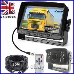 4Pin 20M 8 HD Monitor IR Waterproof Reversing Camera Kit for Caravan RVs Truck