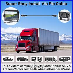 4Pin 20M 8 HD Monitor IR Waterproof Reversing Camera Kit for Caravan RVs Truck