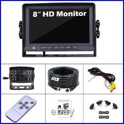 4Pin 20M 8 HD Monitor IR Waterproof Reversing Camera Kit for Caravan RVs Truck