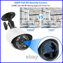 4 Camera Waterproof 1080P Home Security Camera System Kit H. 265 4CH DVR Outdoor