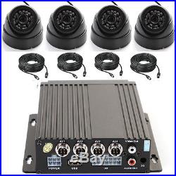 4 Channel Car Truck IR Mobile DVR Security SD Card Recorder +4x Video Camera KIT