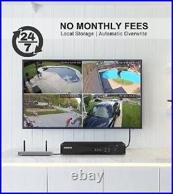 4 HD CCTV Camera System & 1TB Hard Drive Set Night Vision DVR Waterproof Home