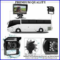 4-Pin 7 HD Monitor Dual Rear View Night Vision Cameras Kit for Truck Van Lorry