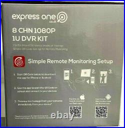 4 camera CCTV Kit 1TB Express One Security 8 Channel DVR & cable complete system