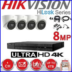 4k Cctv System Hikvision 8mp Uhd Dvr 4ch Outdoor VIVID Hd Camera Security Kit Uk