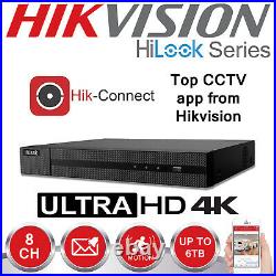 4k Cctv System Hikvision 8mp Uhd Dvr 8ch Outdoor VIVID Hd Camera Security Kit Uk