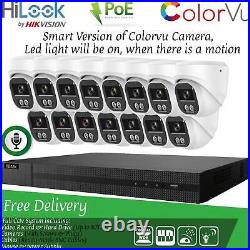 4k Hikvision Colorvu Audio Cctv System Ip Poe Nvr 8mp Camera MIC Nightvision Kit